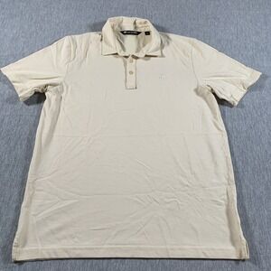Travis Mathew Polo Shirt Mens Large Yellow Performance Golf Casual Collared Soft